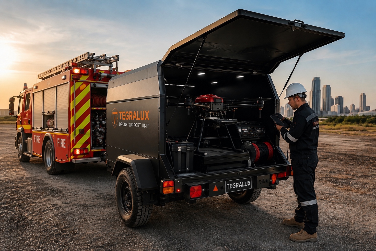 Tegralux Drone Support Unit trailer concept